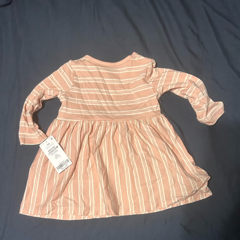 NWT carter’s pink baby striped dress 6 months